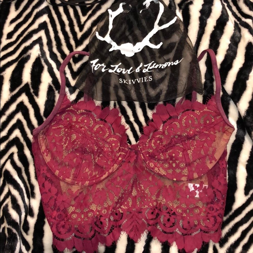 beautiful burgundy red bralette